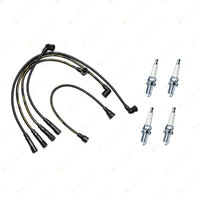Bosch Ignition Leads + 4 x Denso Iridium TT Spark Plugs for Mazda B2600 UFY06