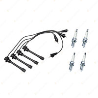 Bosch Ignition Leads + 4 Denso TT Spark Plugs for Toyota Landcruiser RZJ95 660mm