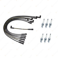 Bosch Ignition Leads + 6 x Denso Iridium TT Spark Plugs for Ford Falcon EB ED