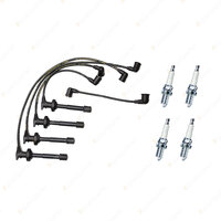 Bosch Leads + 4 x Denso Iridium Tough Spark Plugs for Nissan NX NXR Pulsar N14
