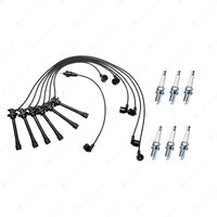 Bosch Leads + 6x Denso Power Spark Plugs for Toyota Landcruiser FZJ 75 79 80 105