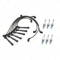 Bosch Ignition Leads + 6 Denso Iridium Power Spark Plugs for Kia Optima Sportage