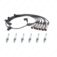 Bosch Leads + 6 x Denso Iridium Spark Plugs for Mercedes Benz 300E Heat Shields