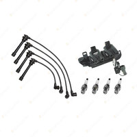 NGK Spark Plugs Coil + Bosch Leads Kit for Kia Rio JB G4EE 1.4L 4Cyl 16V 70kW