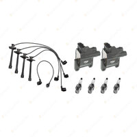 NGK Spark Plugs Coils + Bosch Leads Kit for Toyota Rav4 SXA10R 3SFE 2.0L 4Cyl