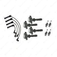 NGK Spark Plugs Coils + Bosch Leads Kit for Mazda Tribute CU 2.3L L3 4Cyl 108kW