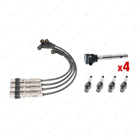 NGK Spark Plugs Coils + Bosch Leads Kit for Skoda Yeti 5L 1.2L CBZB I4 8v 77kW