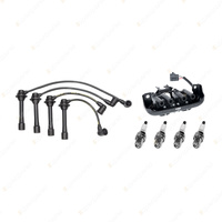NGK Spark Plugs Coil + Bosch Leads Kit for Mazda MX5 NA 1.8L BPZE I4 16v 98kW