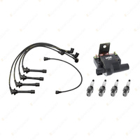 NGK Spark Plugs Coil + Bosch Leads Kit for Daihatsu Feroza F300 F310 1.6L I4 16v