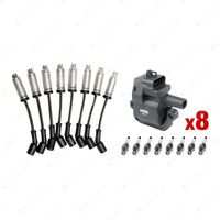 NGK Spark Plugs Coils + Bosch Leads Kit for Holden Caprice Statesman WK Crewman