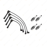 4 x NGK Spark Plugs + Bosch Ignition Leads for Kia Rio UB G4FA 475mm 09/11-On