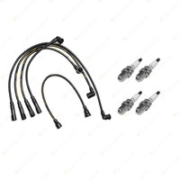 4 x NGK Spark Plugs + Bosch Ignition Leads for Mazda B2600 UFY06 Bravo UNY06 LPG