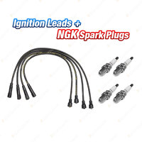 4 NGK Spark Plugs + Bosch Ignition Leads for Honda Prelude BA B21A F22B BB H22A1