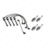 4 x NGK Spark Plugs + Bosch Ignition Leads Kit for Nissan NX NXR B13 HGAB13
