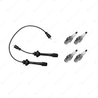 4 x NGK Spark Plugs + Bosch Ignition Leads Kit for Ford Laser KQ SHPN 2.0L FSDE