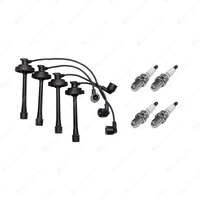 4 x NGK Spark Plugs + Bosch Ignition Leads Kit for Toyota Spacia SR40R SR40