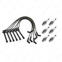 6 x NGK Spark Plugs + Bosch Ignition Leads Kit for Holden Jackaroo L2 L5 UBS25