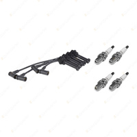 4 x NGK Spark Plugs + Bosch Ignition Leads Kit for Ford Fiesta WS WT 1.4L 1.6L