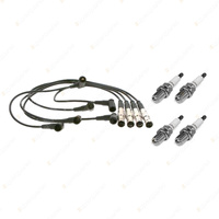 4 x NGK Spark Plugs + Bosch Ignition Leads Kit for Mercedes Benz 220E W124 2.2L