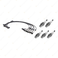 5 x NGK Spark Plugs + Bosch Leads Kit for Volkswagen Transporter Caravelle T4 70