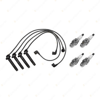 4 x NGK Spark Plugs + Bosch Ignition Leads Kit for Subaru Outback BP B13 BP9 F4