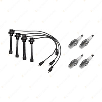 4 x NGK Spark Plugs + Bosch Leads Kit for Mitsubishi Triton ML MN KA5 Express SJ