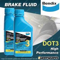 2x Bendix Brake Fluid DOT 3 500mL for Cars Trucks Buses Motorcycles
