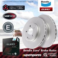2x Bendix Front Euro+ Brake Rotors for BMW 316 318 320 330 F30 F31 F80 Slotted