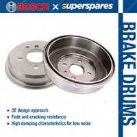 2Pcs Bosch Rear Brake Drums for Holden Colorado RC Rodeo RA W/O High Ride Suspn