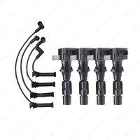 Bosch 4 Ignition Coils+Lead Kit for Mazda 6 GG GG3P GG3S GY GY3W 2.3L I4 05-08