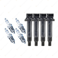 Bosch 4 Spark Plugs+4 Ignition Coils for Toyota Echo NCP13R 1.5L 1NZFE I4 16V