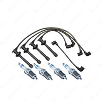 Bosch 4 Spark Plugs+Lead Kit for Nissan Presea R10 Pulsar N14 FGAN14 SJAN14 I4