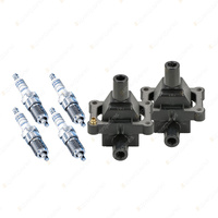 Bosch 4 Spark Plugs+2 Ignition Coils for Mercedes Benz CLK230K A208 SLK230 R170