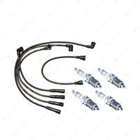 Bosch 4 Spark Plugs+Lead Kit for Mazda B2600 UFY06 UNY06 2.6L I4 92KW 91-06