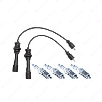 Bosch 4 Nickel Spark Plugs+Lead Kit for Mazda 323 BJ BJMP BJMS 1.6L I4 98-02