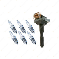 Bosch 6 Spark Plugs+Ignition Coil for BMW 320i 325i E36 520i E34 2.0L 2.5L I6