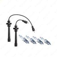 Bosch 4 Spark Plugs+Lead Kit for Mitsubishi Lancer CE CJ5A CK5A Outlander Nimbus