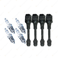 Bosch 4 Spark Plug+4 Ignition Coil for Nissan Pulsar N16 CBAN16 FBAN16 1.8L I4
