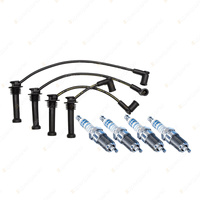 Bosch 4 Spark Plug+Lead Kit for Ford Focus LR AXXGC AXXWP BXXGC FXXWP 1.8L I4