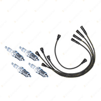 Bosch 4 Spark Plugs+Lead Kit for Ford Escort MK1 MK2 1.1L 1.3L I4 8V 68-83