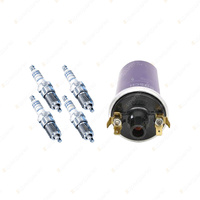 Bosch 4 Spark Plugs+Ignition Coil for Mercedes Benz 220 W115 2.2L M115 I4 68-69