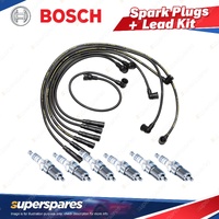 Bosch 6 Spark Plugs+Lead Kit for Nissan Patrol GQ KY60 UGY60 UNY60 WGY60 4.2L I6