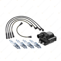 Bosch 4 Spark Plugs Coil Lead Kit for Ford Telstar AS UG8H 2.0L I4 87KW 86-87