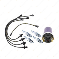 Bosch 4 Spark Plugs Coil Lead Kit for Volkswagen 1600 TYPE 3 1.6L F4 40KW 67-73