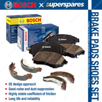 8Pcs Bosch Front Brake Pads + Rear Shoes for Mazda 2 DE 1.5L 75KW 76KW 2007-2014