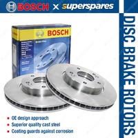 2 x Bosch Front Disc Brake Rotors for Ford Courier PC PD PE PH PG Dia 255.5