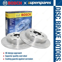 2 x Bosch Rear Disc Brake Rotors for Ford Te50 TL50 AU1 AU2 AU3 V8 00 - 02
