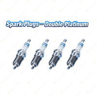4 x Bosch Double Platinum Spark Plugs for Skoda Octavia 1U2 Combi 1U5