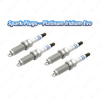 4 x Bosch Platinum Iridium Evo Spark Plugs for Infiniti Q50 V37 2.0L I4 16v DOHC