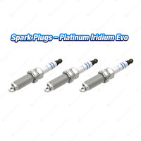 3 x Bosch Platinum Iridium Evo Spark Plugs for Toyota Raize A200A 1.0L 1KRVET I3